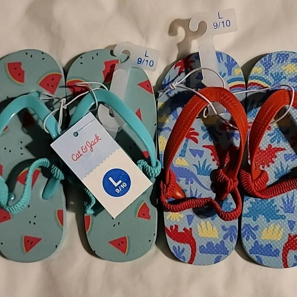 💥New💥 Cat & Jack  Toddlers Flip Flops Size L 9/10